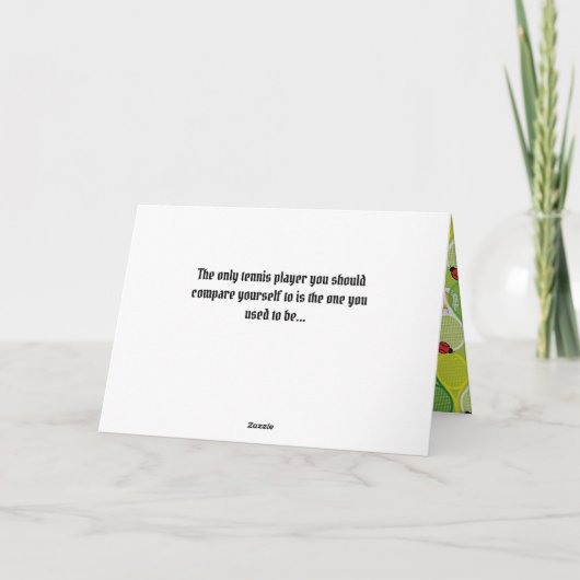 Tennis Verjaardag Kaart, aanpasbaar Kaart (Achterkant)