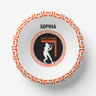 Tennis verjaardag, tennis meisje speler papieren kommen