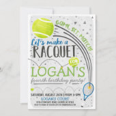 Tennis Verjaardag Uitnodiging (Voorkant)