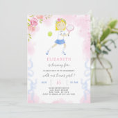 Tennis Verjaardag Uitnodiging (Staand voorkant)