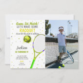 Tennis Verjaardag Uitnodigingen met foto (Voorkant)