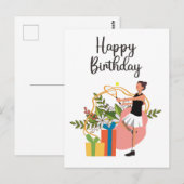 Tennis verjaardag voor speler   briefkaart (Voorkant / Achterkant)