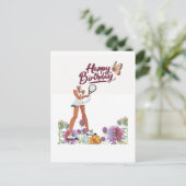 Tennis verjaardag voor vrouwelijke speler  briefkaart (Staand voorkant)