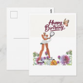 Tennis verjaardag voor vrouwelijke speler  briefkaart (Voorkant / Achterkant)