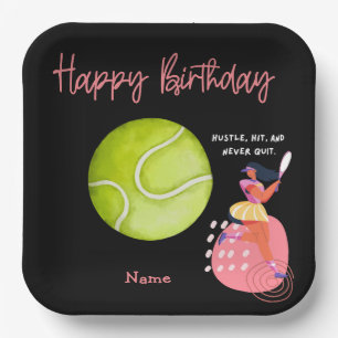 Tennis-verjaardag voor vrouwelijke spelerparty papieren bordje