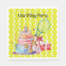 Tennis Verjaardagsfeest met Racket Bal en Cake