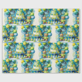 Tennis verjaardagsfeest voor tennisspeler papier (Vlak)