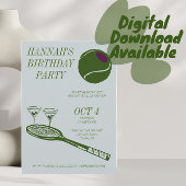 Tennis verjaardagsfeestje kaart