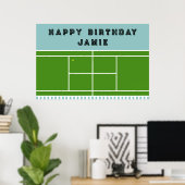 Tennis verjaardagsfeestje poster (Thuiskantoor)