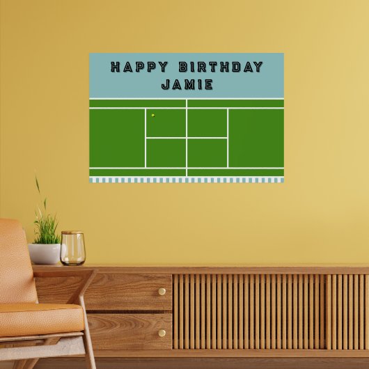Tennis verjaardagsfeestje poster (Woonkamer 2)