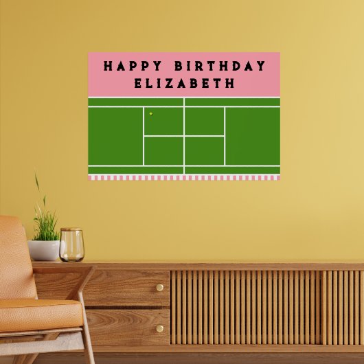Tennis verjaardagsfeestje poster (Woonkamer 2)