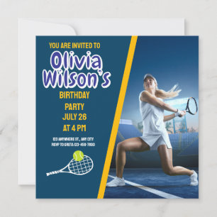 Tennis verjaardagsfeestje, Tennisspeler Meisje Uit Kaart