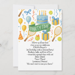 Tennis verjaardagsfeestje thema voor tennisliefheb kaart