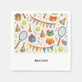 Tennis verjaardagsfeestje voor tennisser servet