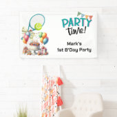 Tennis verjaardagsfeestje voor tennisser spandoek (Insitu)