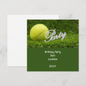 Tennis verjaardagskaart met bal voor speler  kaart (Voorkant / Achterkant)