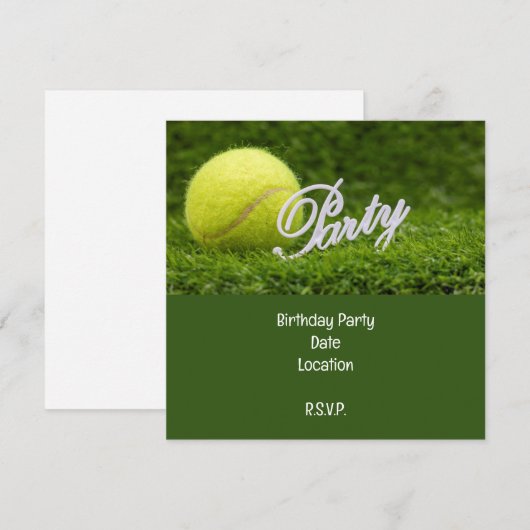 Tennis verjaardagskaart met bal voor speler kaart (Voorkant / Achterkant)