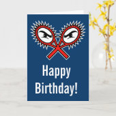 Tennis Verjaardagskaart met cool design Kaart (Gele Bloem)