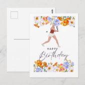 Tennis verjaardagskaart voor vrouwelijke speler  A Briefkaart (Voorkant / Achterkant)