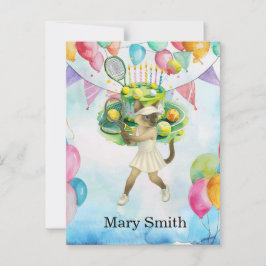 Tennis verjaardagsthema voor liefhebbers van Siame Briefkaart