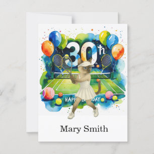 Tennis verjaardagsthema voor Siamese kattenliefheb Briefkaart