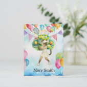 Tennis verjaardagsthema voor Siamese kattenliefheb Briefkaart (Staand voorkant)