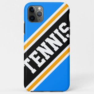 TENNIS Vet Blauw Geel Zwart Wit Racing Stripes Case-Mate iPhone Case
