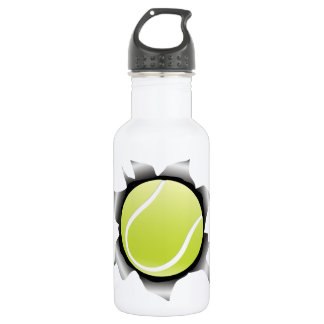 tennis via metaalplaat waterfles 