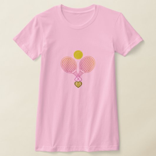 "Tennis Vibes" Racket Design T-Shirt – Eenvoudig & (Laagn)