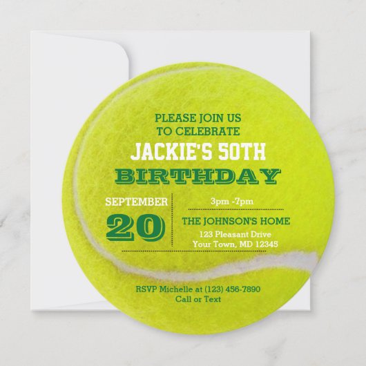 Tennis Viering Uitnodiging (Voorkant)
