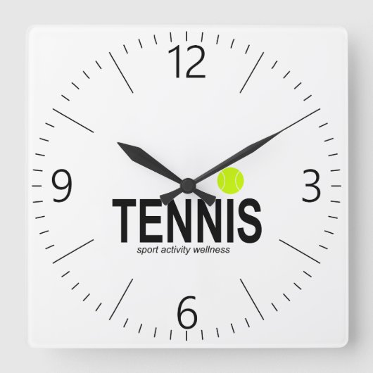 Tennis Vierkante Klok (Voorkant)