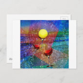 Tennis viert in kleur briefkaart (Voorkant / Achterkant)