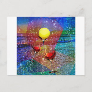 Tennis viert in volledige kleur briefkaart