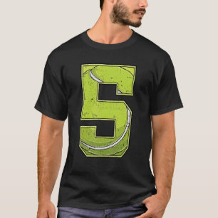 Tennis Vijfde 5e Verjaardag Jongen Meisje Vijf 5 J T-shirt