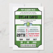 TENNIS VIP TICKET Bar/Bat Mitzvah Uitnodiging (Voorkant)