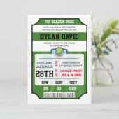 TENNIS VIP TICKET Bar Mitswa Uitnodiging (Staand voorkant)