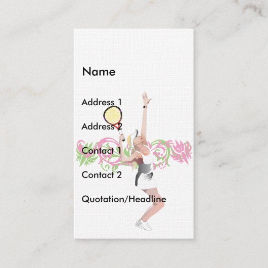 Tennis Visitekaartje (Voorkant)