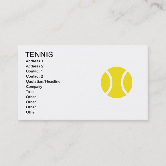 Tennis visitekaartje sjabloon (Voorkant)