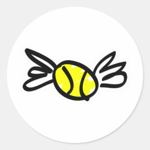 tennis-vleugels ronde sticker