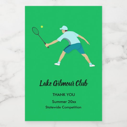 Tennis Voedselcontainer Etiket (Enkel label)