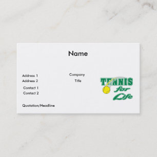 tennis voor het leven tekst ontwerp visitekaartje