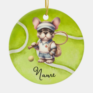 Tennis voor kerst speler keramisch ornament