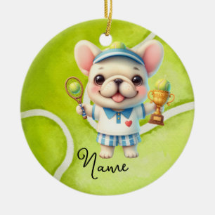 Tennis voor kerst speler keramisch ornament