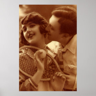 Tennis voor sportieve romantiek, liefde en romanti poster