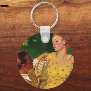 Tennis voor Vintage Sport, Liefde en Romantiek Sleutelhanger