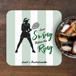 Tennis vrijgezellenfeest laatste swing voor de rin kartonnen onderzetters