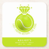 Tennis vrijgezellenfeest laatste swing voor de rin kartonnen onderzetters (Voorkant)