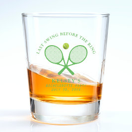 Tennis vrijgezellenfeest laatste swing voor de rin shot glas