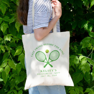 Tennis vrijgezellenfeest laatste swing voor de rin tote bag
