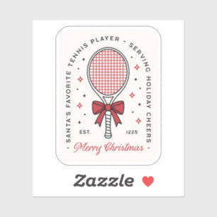 Tennis vrolijk kerstfeest grappige wensen rode est sticker